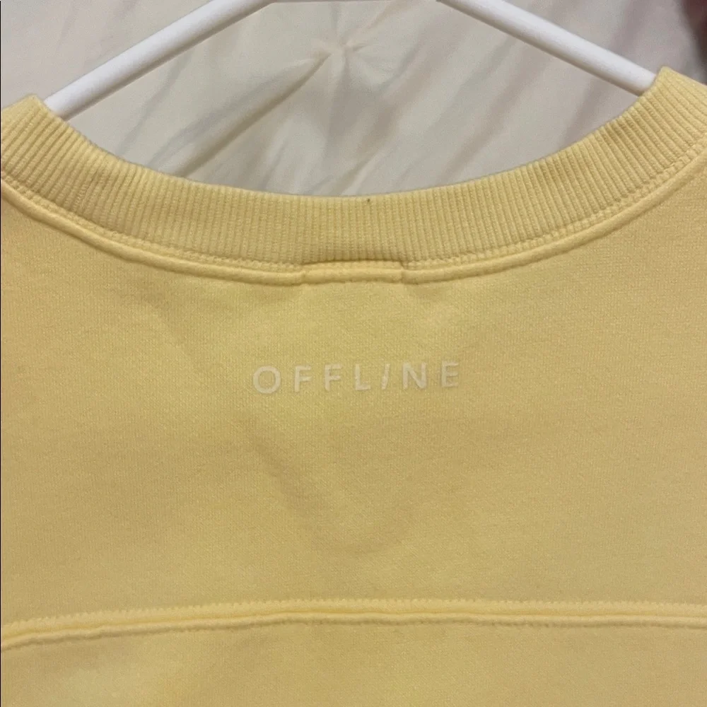 OFFLINE by aerie Butter Yellow Cloud Fleece Oversized Crewneck Sweatshirt - Picture 5 of 5